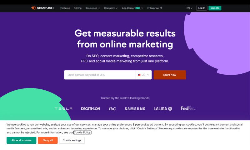 Giao diện SEMrush